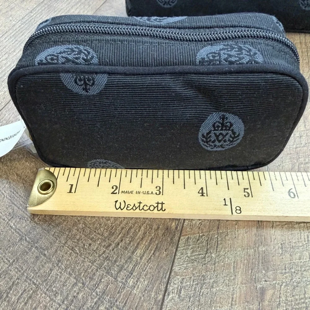 Adrienne‎ Vittadini Cosmetic Bag Set of 2 Womens Black Crest